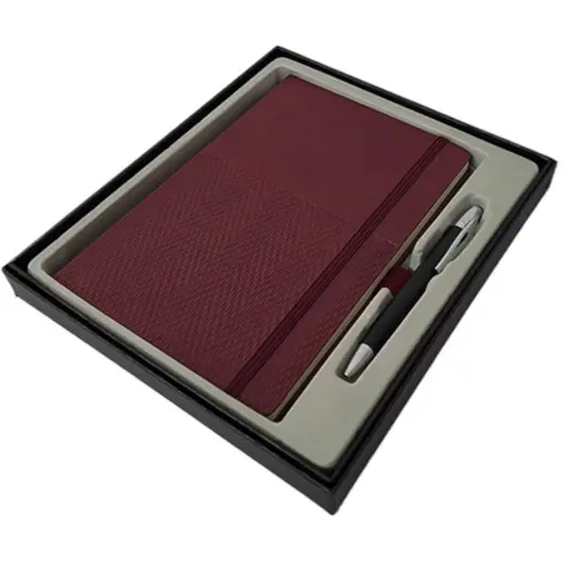 Prestige Herringbone Gift Set Burgundy